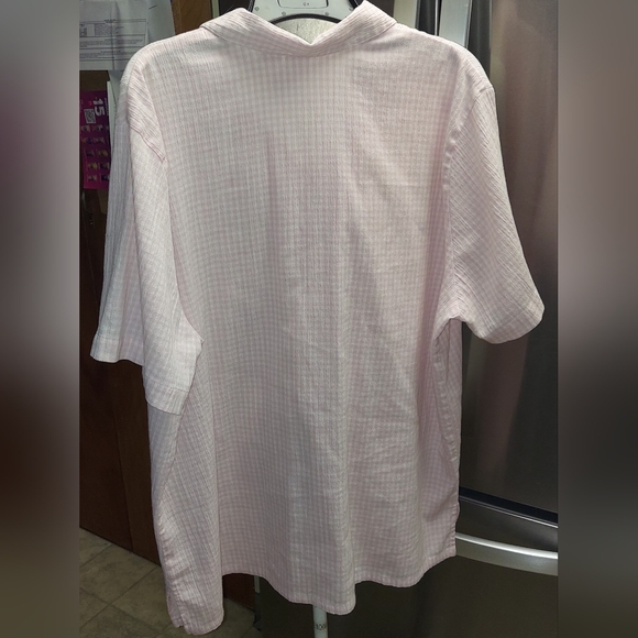 Retro Grandma Chic Pink and White Striped Button Down Top Shirt Plus Size 18W - Picture 9 of 9